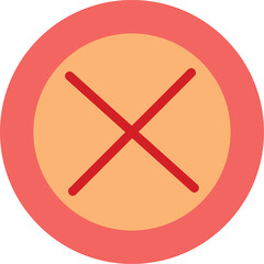 Red Cross Sign Icon – Vector Symbol for Error, Close, Cancel, Denied Action, or Medical Emergency Design