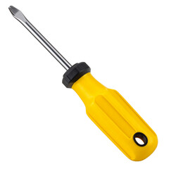 Fototapeta premium Yellow screwdriver Isolated on Transparent or White Background