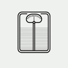 Vintage bathroom scale with analog dial in minimalist design  