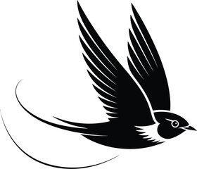 Swift bird in flight flying wings