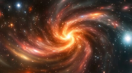 Obraz premium A spiral galaxy swirls through the cosmos.