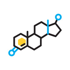 Vector multi color icon for Testosterone © priyanka