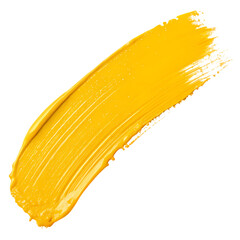 Golden Yellow Paint Stroke isolated on transparent baackground