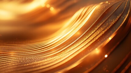 Abstract gold wave pattern with glittering texture.