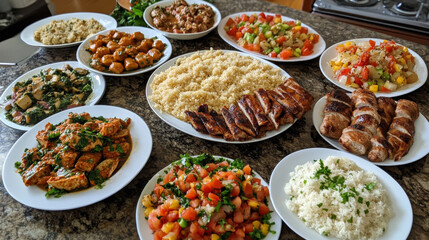 Some cultures serve family-style (shared dishes in the center). Others use individual plating. In many Asian and Middle Eastern cultures.
