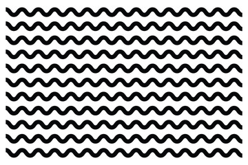Wave line set. Vector water waves. Wave ornament pattern. Set of wavy zigzag lines. Wave thin line background.