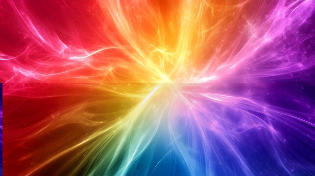Vibrant, swirling rainbow abstract design.
