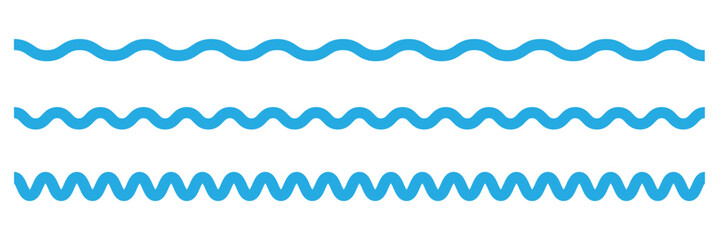 Waves line set. Wiggly squiggle lines vector.