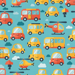 Naklejka premium seamless pattern with cars