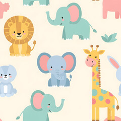 seamless pattern with elephants