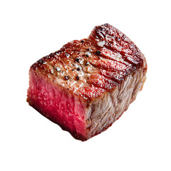 sous vide steak on transparent background