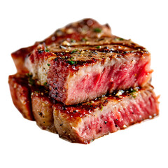 sous vide steak on transparent background