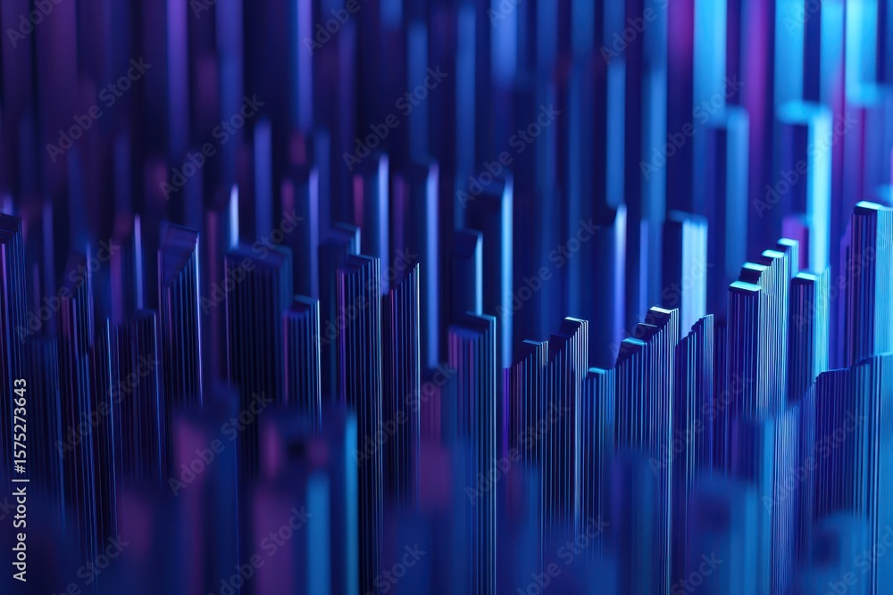 Poster visual representation of blue sound waves in a seamless pattern for music enthusiasts and designers,