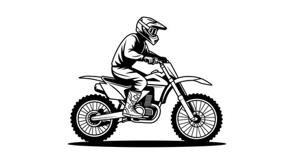 Motocross Rider in Action, Vector Illustration