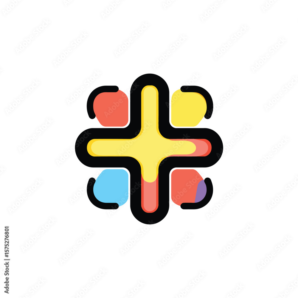 Aufkleber abstract colorful logo with rounded edges on white background element