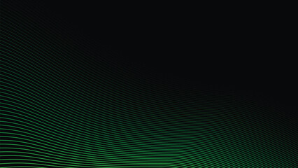 Dark Background with Smooth Green Curve Line Pattern for Futuristic, Elegant, and Tech-Inspired Design
