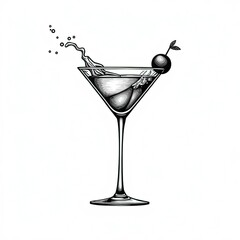 martini glass with cherry