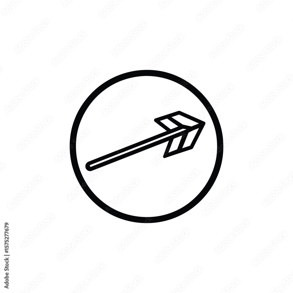 Poster black arrow in a circle on transparent background. minimalist icon design