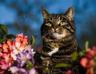 A cat in the garden