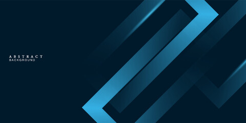 Blue abstract background with glowing arrow lines. Modern shiny blue geometric lines design. Technology futuristic concept. Horizontal banner template. Suit for cover, header, poster, banner, web
