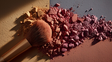 Powder Brush and Crumbled Makeup, Creating an Array of Textures and Hues