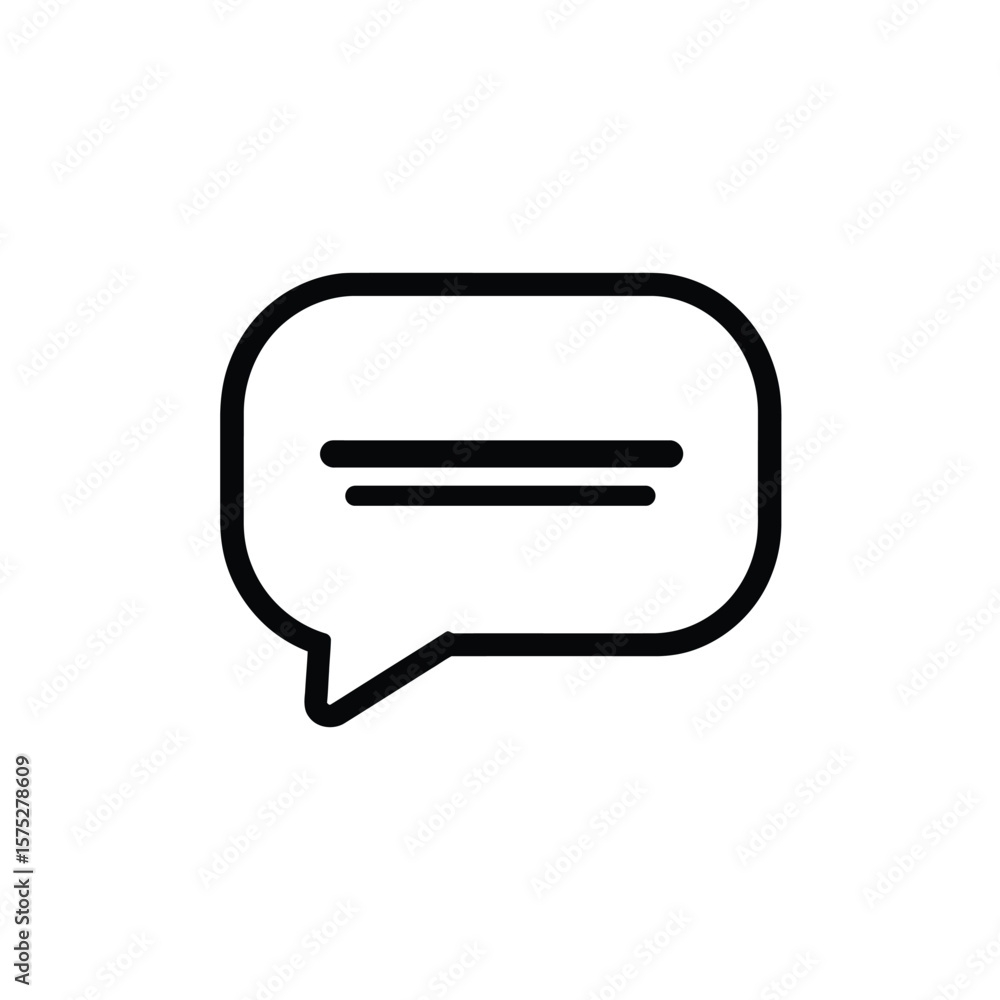 Poster black speech bubble with two lines on transparent background message sign design