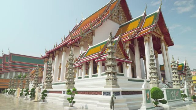 Awesome view of Wat Suthat Thepwararam in Bangkok, Thailand