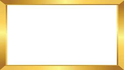 Obraz premium Metallic gold frame border vector on transparent background