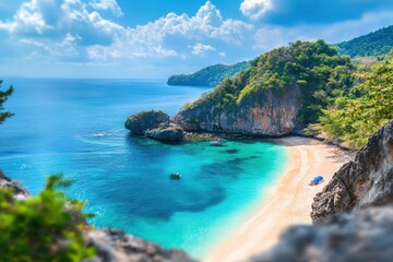 Fototapeta premium Explore the breathtaking beaches and crystal clear waters of Phuket Island, Thailand, a popular travel destination, Phuket island Thailand Asia travel destination famous place