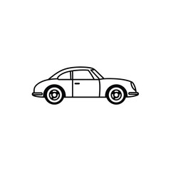 Fototapeta premium Classic Vehicle Silhouette, Automobile Icon, Transport Outline on Transparent Background