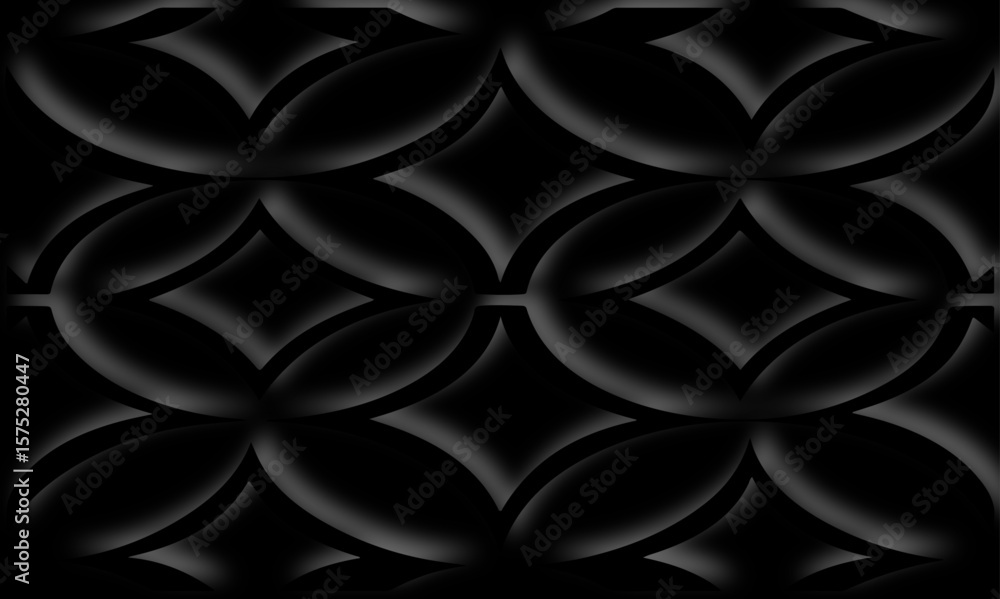 Poster dark abstract pattern of overlapping circles forming diamond shapes in a seamless design texture ele