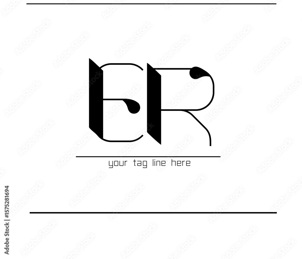 Fototapete er alphabet monogram – script style lettermark for branding