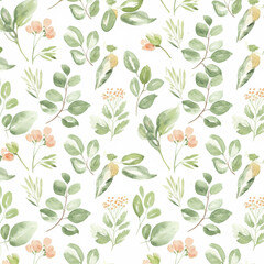 Delicate Botanical Composition: A pattern of elegant watercolor botanical illustration with gentle hues and organic arrangement, providing a serene aesthetic appeal.