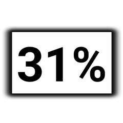 black color Discount and percent sign icon number 31%