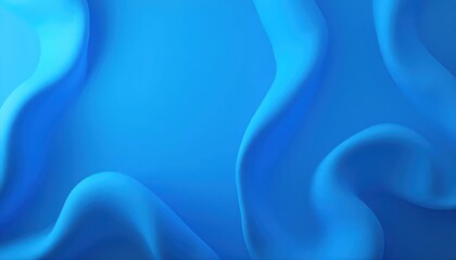 Fototapeta premium Blue gradient abstract composition with ribbon folds and modern movement