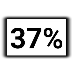 black color Discount and percent sign icon number 37%