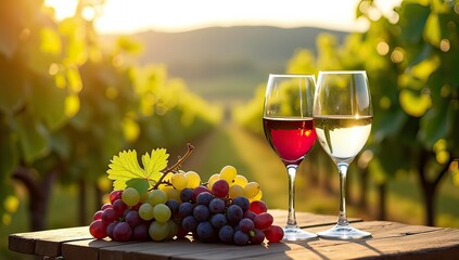 red wine and grapes