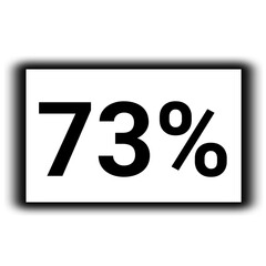 black color Discount and percent sign icon number 73%