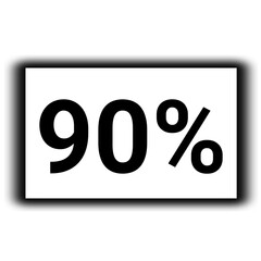 black color Discount and percent sign icon number 90%
