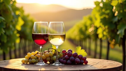 red wine and grapes