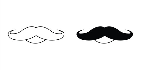 icon set of men's hair, beard, mustache, vector illustration