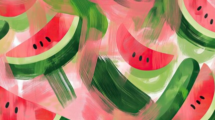 Abstract watermelon slices pattern