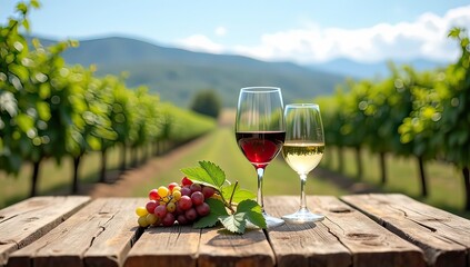 red wine and grapes