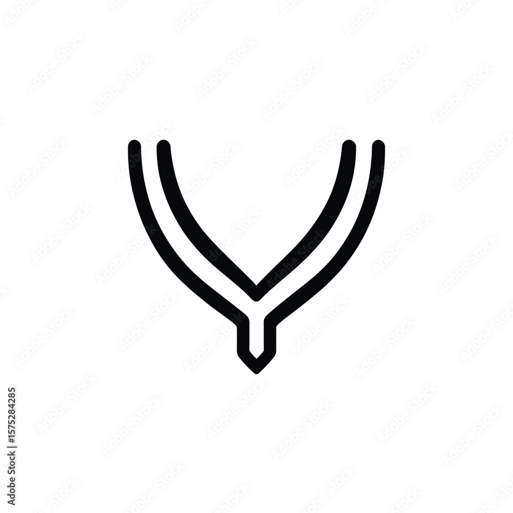 Aufkleber abstract curved branch symbol with transparent background in minimalist style