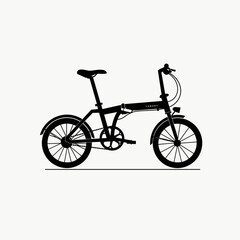 Fototapeta premium Simple line art of a bicycle featuring two wheels, a clean frame, pedals, chain, seat, and handlebars, designed in a minimalistic style.
