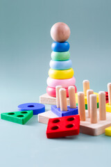 Colorful Wooden Stacking Toys for Early Childhood Development