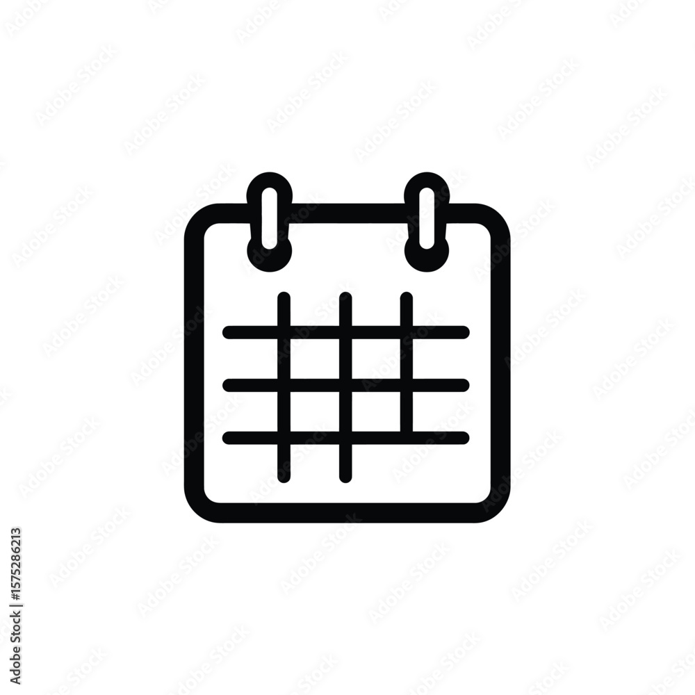Aufkleber calendar icon flat design style with transparent background in line art style