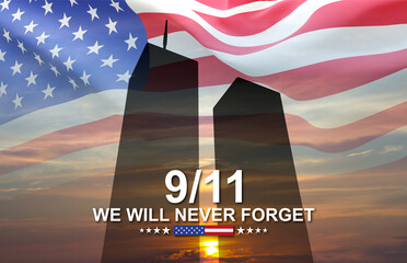 09.11.2001 American Patriot Day banner. We will never forget