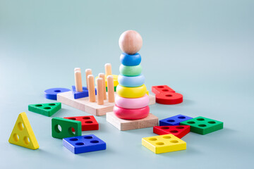 Colorful Wooden Toys for Early Childhood Learning and Development