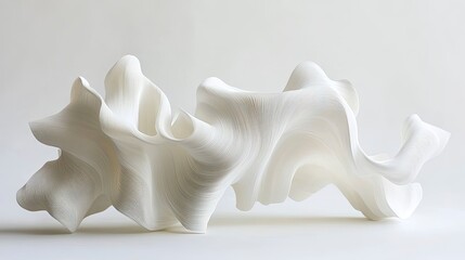 Naklejka premium Abstract white sculpture, flowing forms